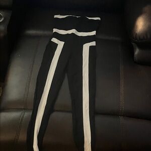 Elegant Black and White Women's Leggings